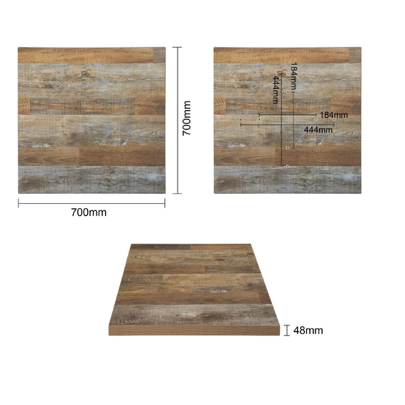 Bolero quadratische Tischplatte Urban Dark 70cm
