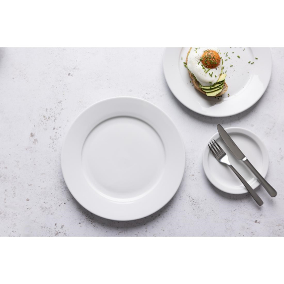 Olympia Whiteware Teller mit breitem Rand 23cm (12 Stück)