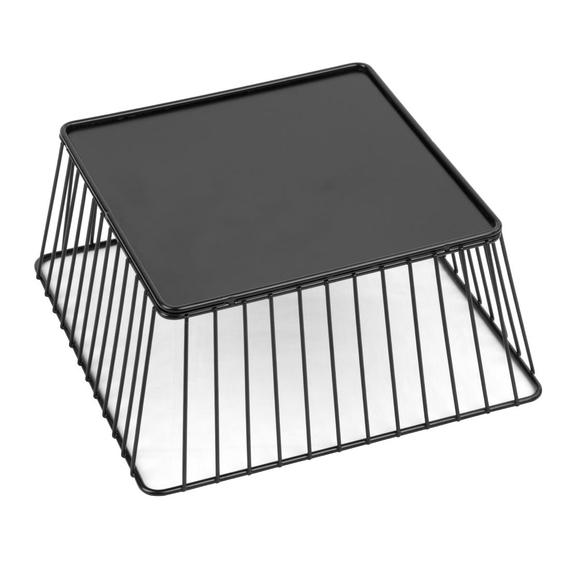 Olympia Draht-Präsentationstablett für Speisen, quadratisch, schwarz, 230 x 230 x 100 mm