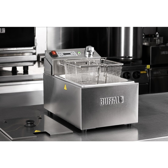 Buffalo Einzel-Elektrofritteuse mit Timer 5Ltr