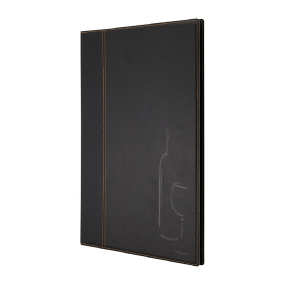Securit Contemporary Weinkarte schwarz A4