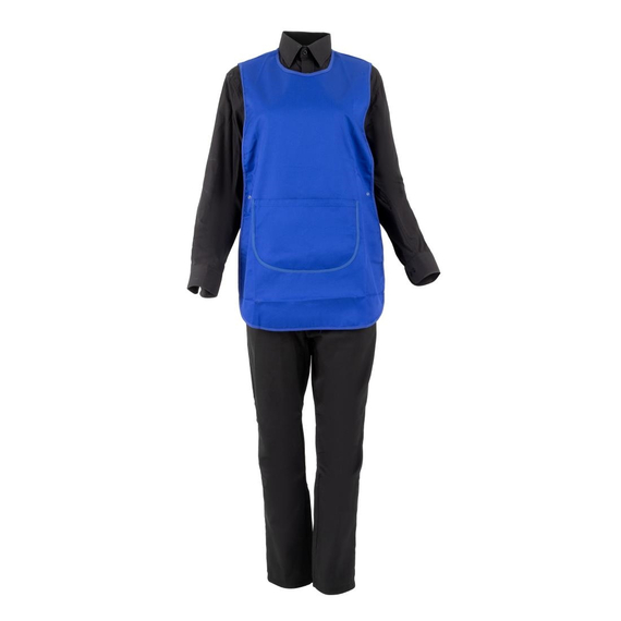 Weißes Tabard mit Tasche Königsblau
