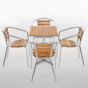 Bolero quadratischer Tisch Eschenholz 1 Bein 60cm