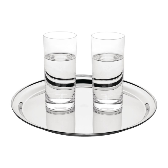 Olympia rundes Serviertablett Edelstahl 30,5cm