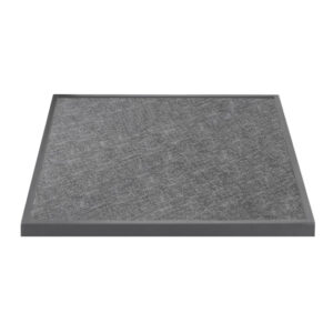 Bolero Black Brushed Mix Outdoor-Tischplatte aus gehärtetem Glas, quadratisch, graue Zierleiste, 700 mm