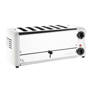 Toaster Weiß 6 Schlitze mit 2 zusätzlichen Elementen und Sandwichkäfig