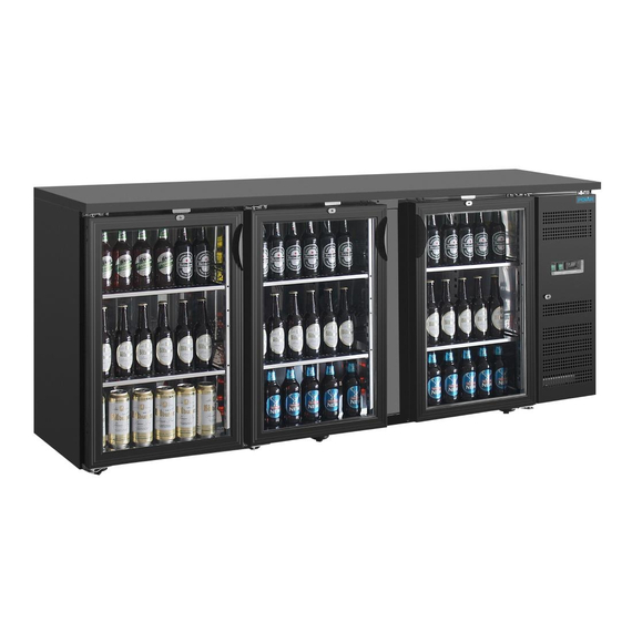 Polar U-Serie Premium Bar Kühlschrank mit 3 Türen Display