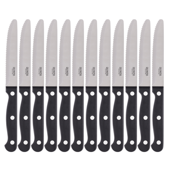 Olympia Gerundete Steakmesser Schwarz (12 Stück)