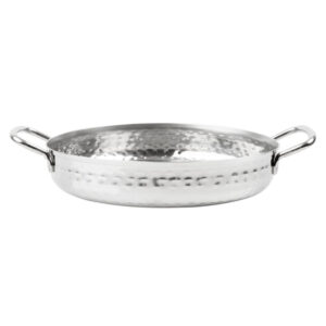 Olympia Tischpräsentation Handhabungsschale Edelstahl gehämmert 180mm