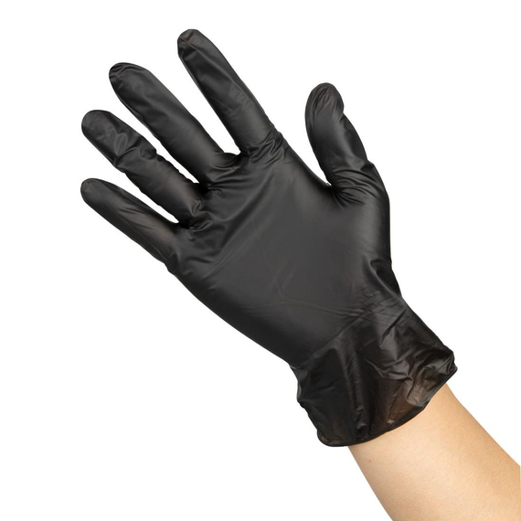 Hygiplas Vinyl Schwarzer, puderfreier Handschuh S ¿ Packung mit 100 Stück