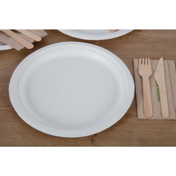 Fiesta Compostable kompostierbare Zuckerrohrteller 26cm (50 Stück)