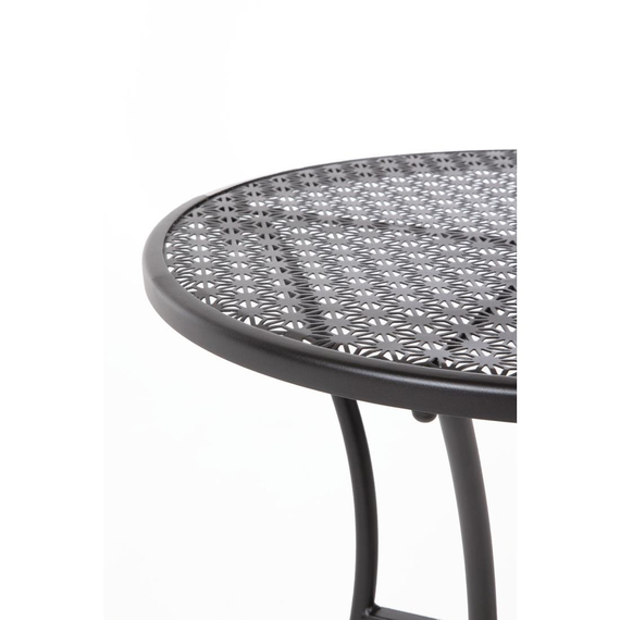 Bolero Schwarzer Stahlmuster Runder Bistro-Tisch Schwarz 600mm