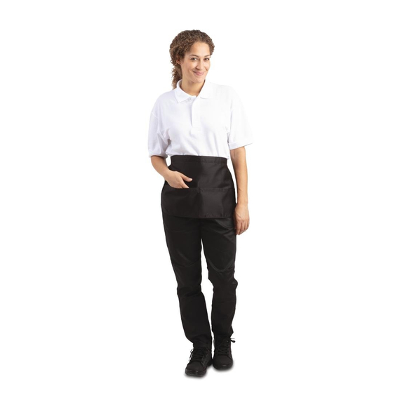 Whites Unisex Kellnerschürze mit Tasche schwarz