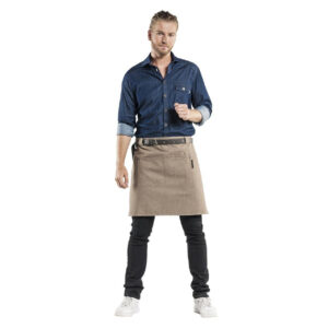 Chaud Devant Forene Denim Halfter Schürze braun 70(B) x 50(L) cm