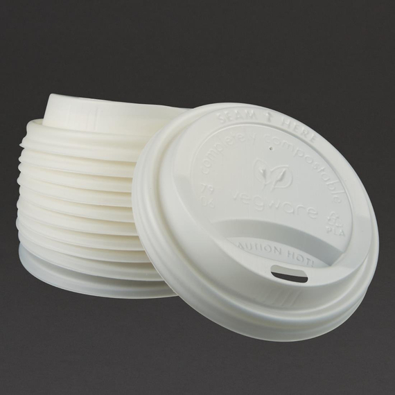 Vegware Kompostierbare Deckel für Heißgetränkebecher (1000 Stück)