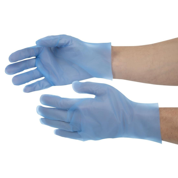 Nisbets Essentials Puderfreie TPE-Handschuhe Blau L (200 Stück)