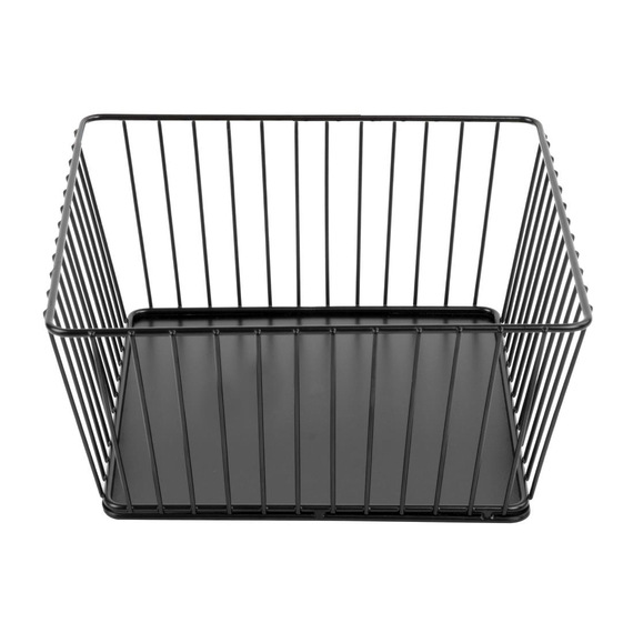Olympia Draht-Präsentationstablett für Speisen, quadratisch, schwarz, 230 x 230 x 100 mm