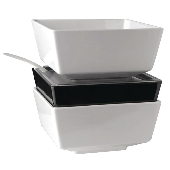 APS Float quadratische Schale schwarz 19cm