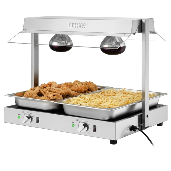 Buffalo Speisenwärmer mit Traverse 2x GN 1/1