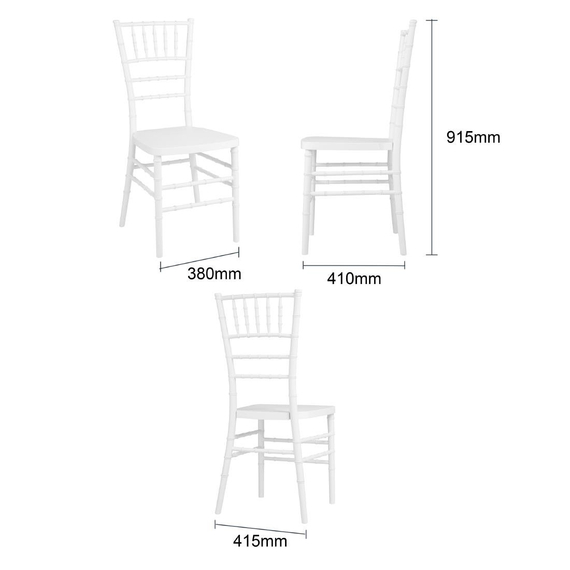 Bolero Chiavari Polypropylen Stühle Weiß (4 Stück)