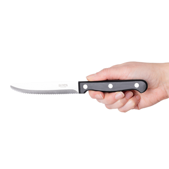 Olympia Gerundete Steakmesser Schwarz (12 Stück)