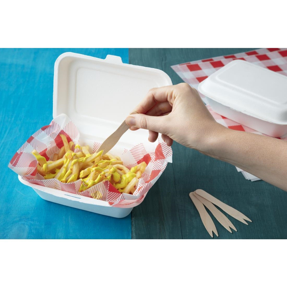 Fiesta Compostable Einweg-Holzbesteck Pommes-Frites-Gabel Biologisch abbaubar (1000 Stück)