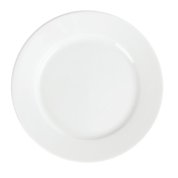Olympia Whiteware Teller mit breitem Rand 20cm (12 Stück)