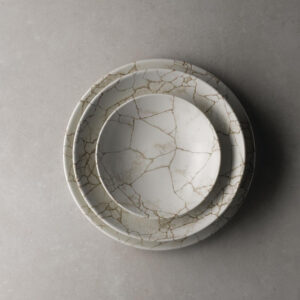 Studio Prints Kintsugi Achatgraue Coupe-Schüsseln, 248 mm, (12 Stück)