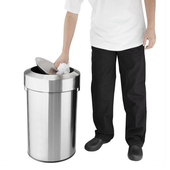 Bolero gebürsteter Stahlbehälter mit Schwingdeckel 70Ltr