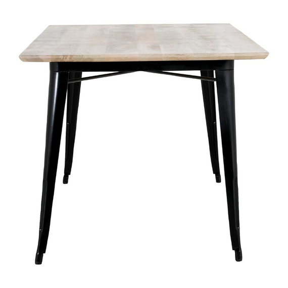 Bolero Bistro Esstisch Mangoholzplatte Schwarzer Rahmen 1450mm