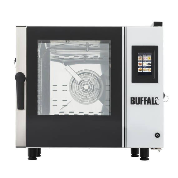 Buffalo freistehender Smart-Touchscreen-Kompakt-Kombiofen 6 Stück GN 1/1 mit Installationskit