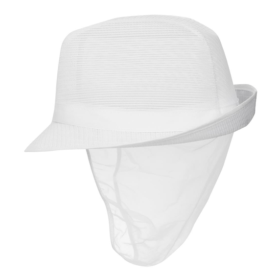 Trilby Hut mit Haarnetz weiß Größe M