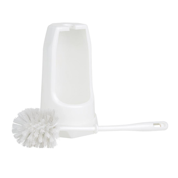Jantex Runde Toilettenbürste & Halter - Weiß