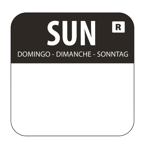 Hygiplas Farbcode Sticker Sonntag schwarz (1000 Stück)