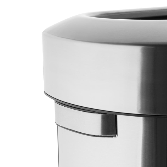 Bolero 'D' Form Gebürsteter Stahl Mülleimer mit offenem Deckel 86Ltr