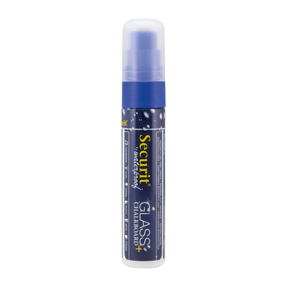 Securit Wasserfester Kreidemarker (Glas + Kreidetafel) in blau 7-15mm Spitze