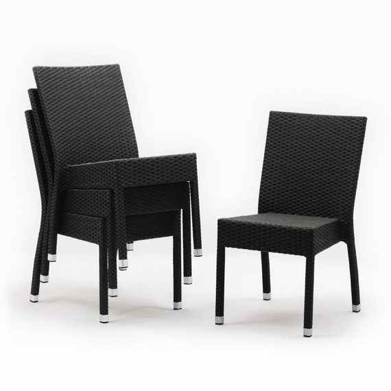 Bolero Rattanstühle anthrazit (4 Stück)