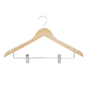 Bolero Holzkleiderbügel mit Anti-Rutsch-Klammern (10er-Pack)