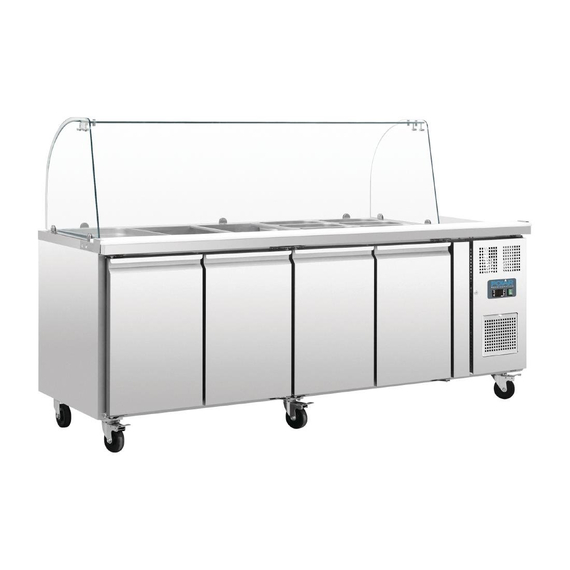 Polar Serie U 4-türige GN-Saladette mit Schutzhaube