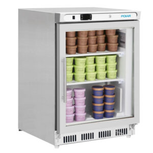 Polar C-Serie Gefrierschrank Untertisch mit Glasfront - Edelstahl