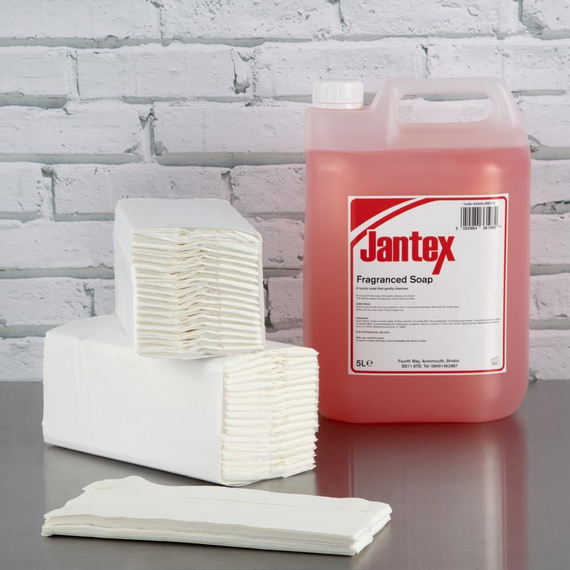 Jantex C-gefaltete Handtücher weiß 2-lagig 15er Pack (157 Stück)