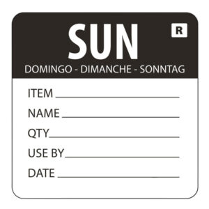Hygiplas Farbcodesticker Sonntag (500 Stück)