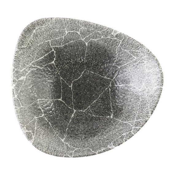 Churchill Studio Prints Kintsugi Quartz Schwarze dreieckige Schale, 235 mm, (12 Stück)