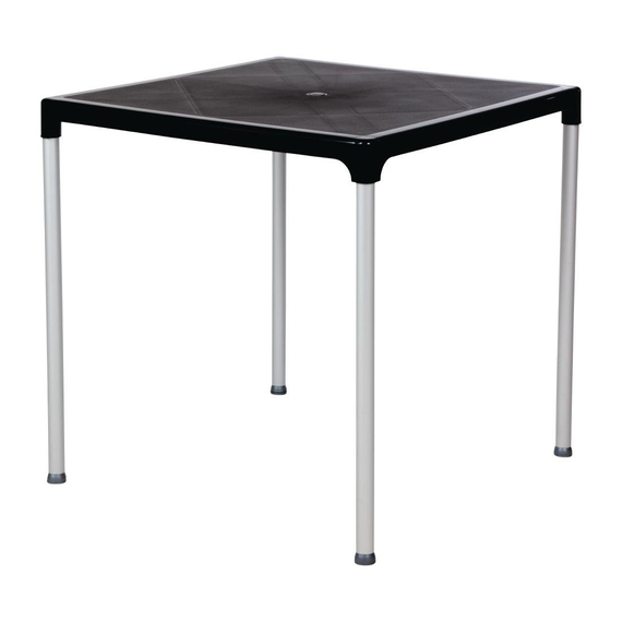 Bolero quadratischer Tisch Kunststoff schwarz 75cm