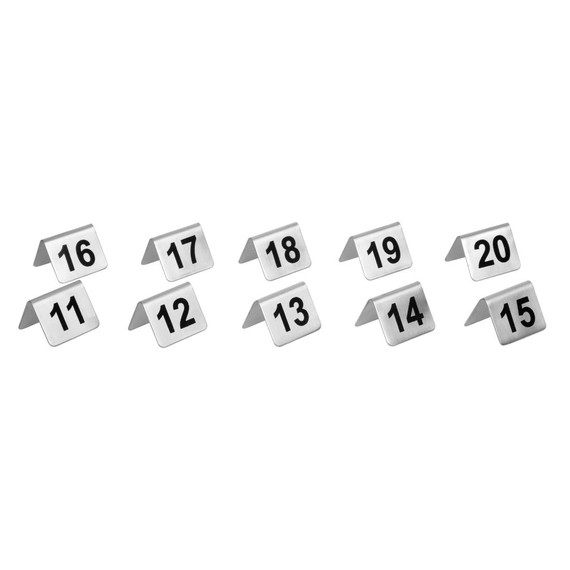 Olympia Tischnummernschilder Edelstahl 11 - 20 (10 Stück)