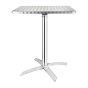 Bolero quadratischer klappbarer Tisch Edelstahl 1 Bein 60cm