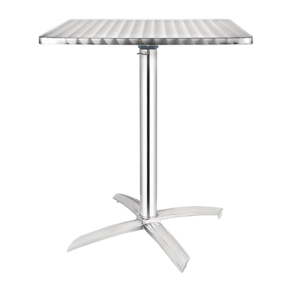 Bolero quadratischer klappbarer Tisch Edelstahl 1 Bein 60cm
