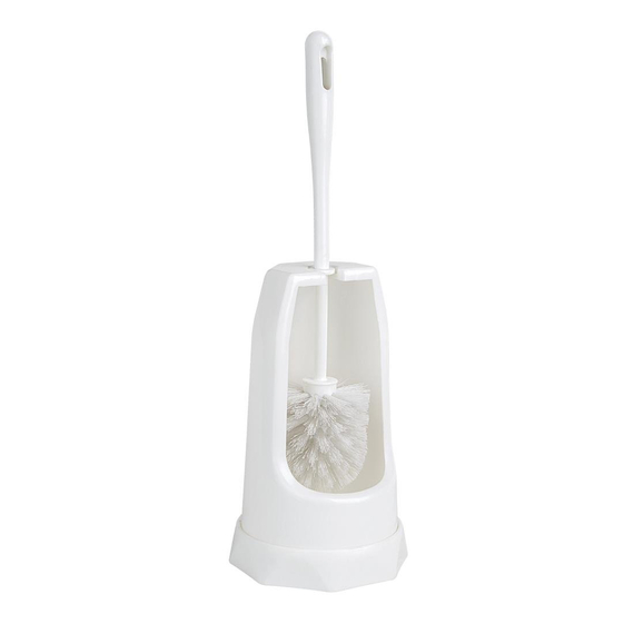 Jantex Runde Toilettenbürste & Halter - Weiß
