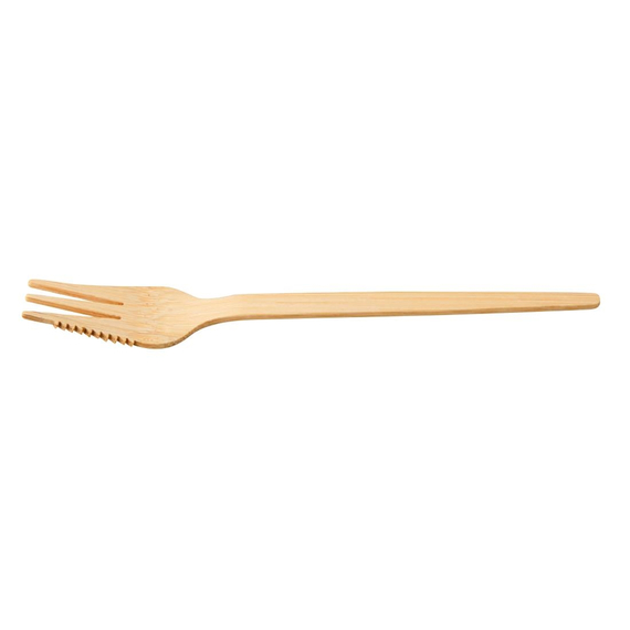 Sier Einweg-Snackgabel Bambus 135 mm (100 Stück)