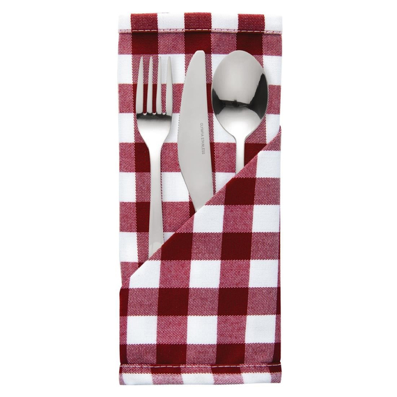 Mitre Comfort Gingham Servietten rot-weiß kariert 41cm (10 Stück)